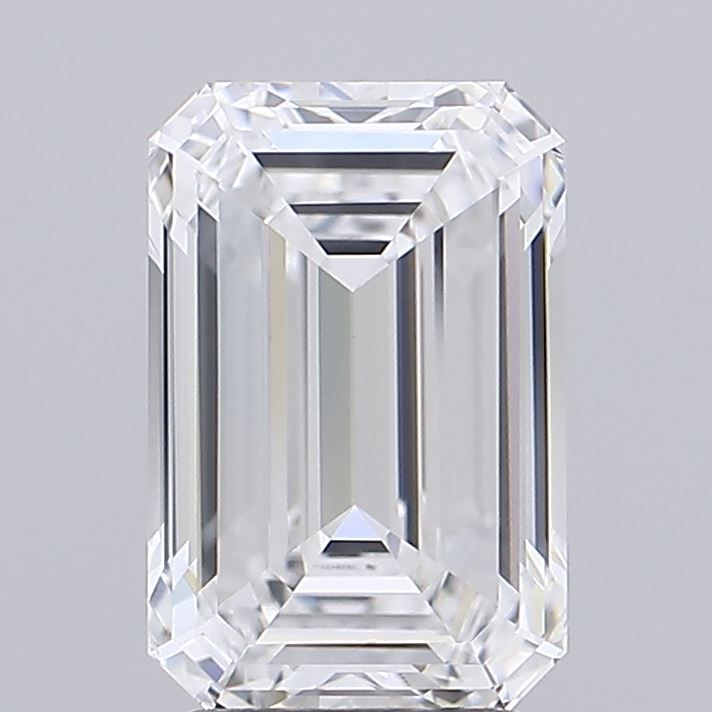 2.85 Carat Emerald Lab Diamond with  Cut Diamond in 14KT  view 1
