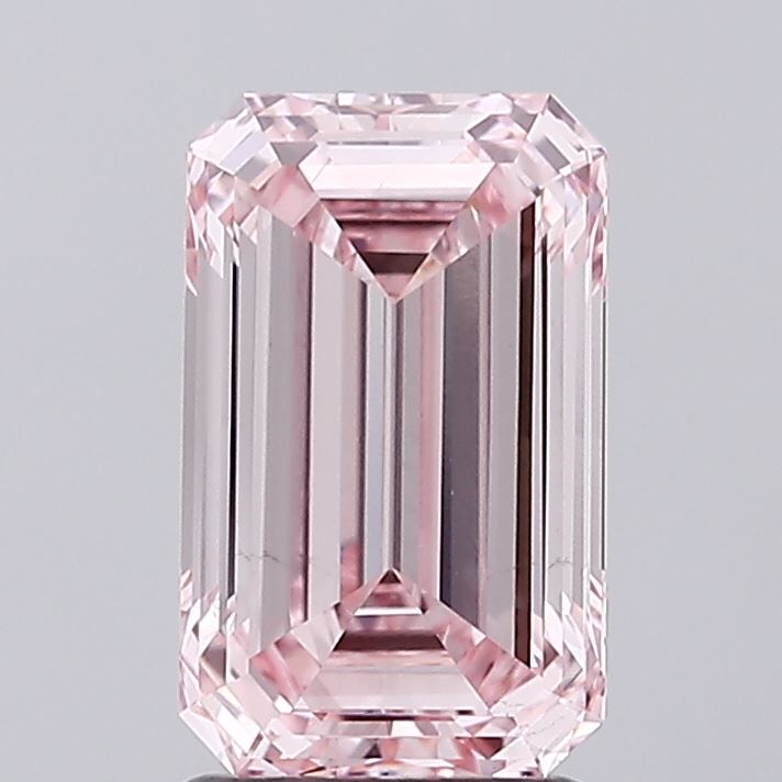2.42 Carat Emerald Lab Diamond with  Cut Diamond in 14KT  view 1
