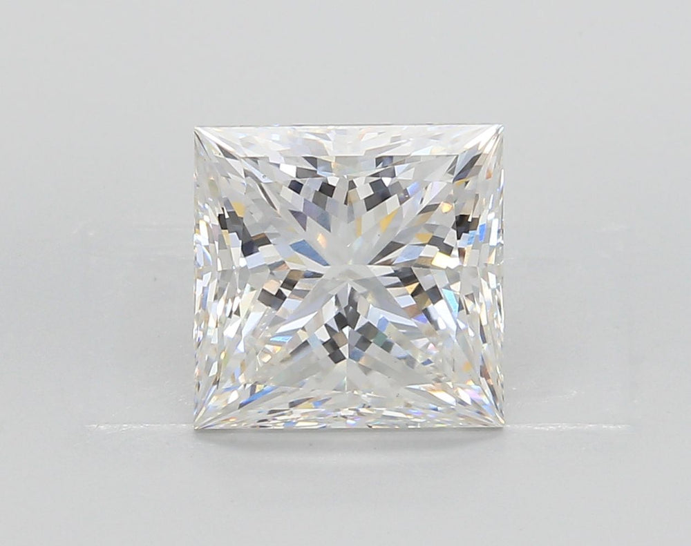 3.98 Carat Princess Lab Diamond with  Cut Diamond in 14KT  view 1
