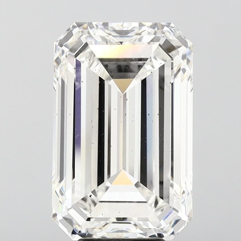 10.01 Carat Emerald Lab Diamond with  Cut Diamond in 14KT  view 1
