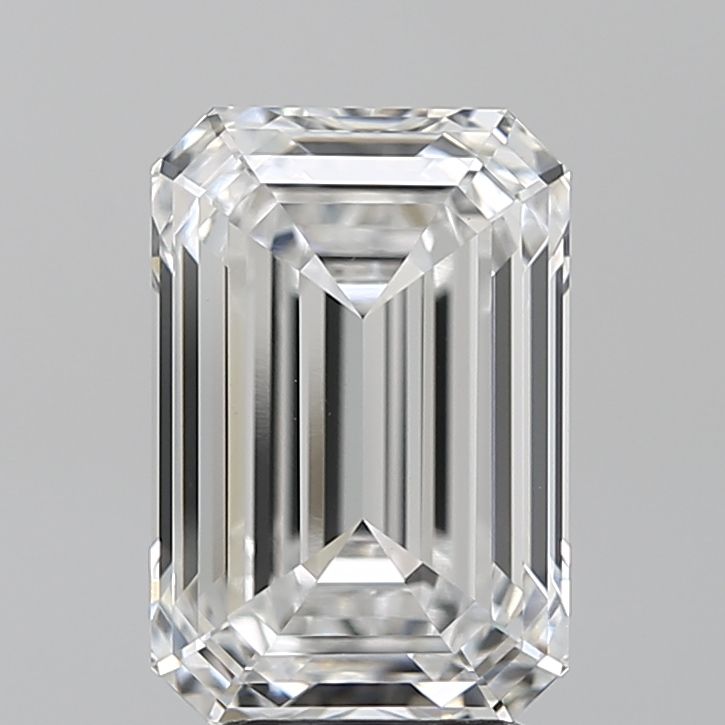 4.1 Carat Emerald Lab Diamond with  Cut Diamond in 14KT  view 1
