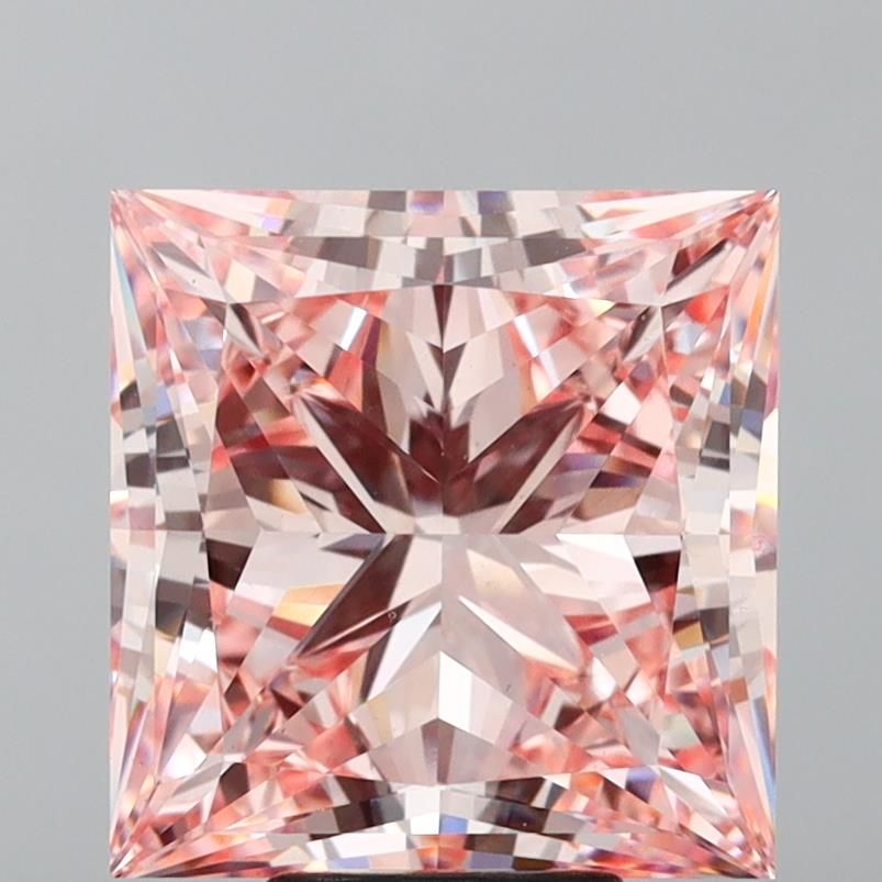 8.0 Carat Princess Lab Diamond with  Cut Diamond in 14KT  view 1
