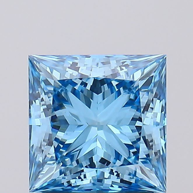 2.01 Carat Princess Lab Diamond with  Cut Diamond in 14KT  view 1
