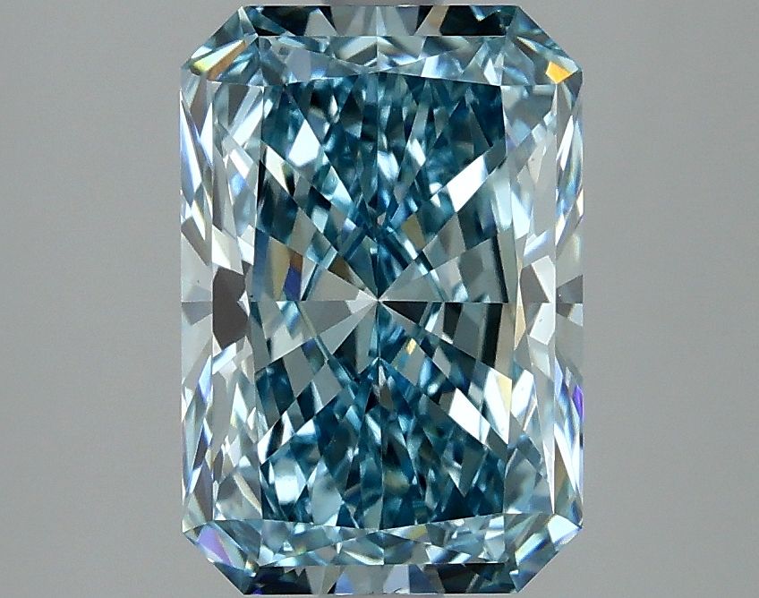 2.53 Carat Radiant Lab Diamond with  Cut Diamond in 14KT  view 1

