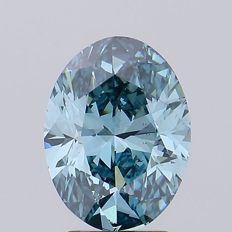 3.01 Carat Oval Lab Diamond with  Cut Diamond in 14KT  view 1
