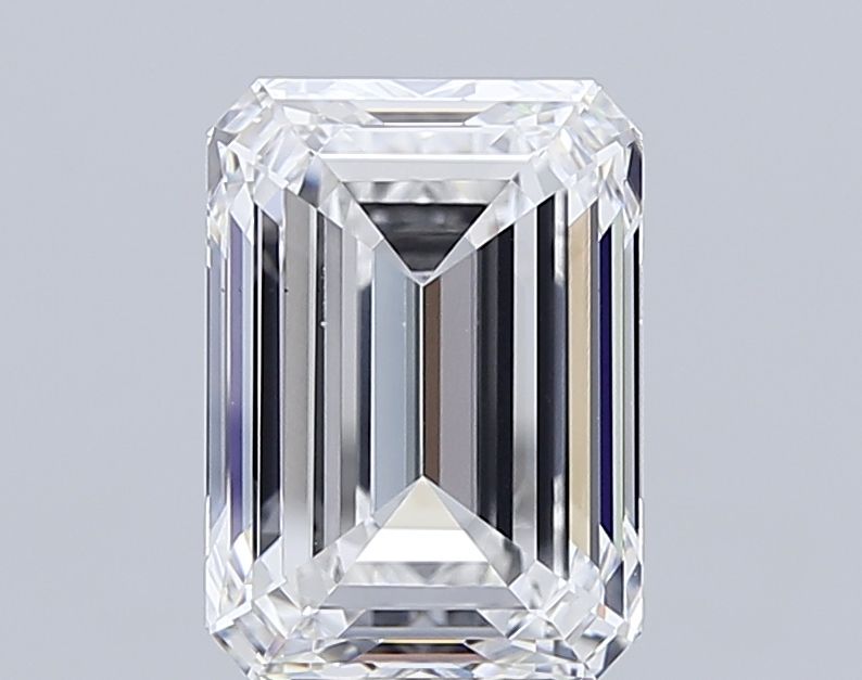 8.0 Carat Emerald Lab Diamond with  Cut Diamond in 14KT  view 1
