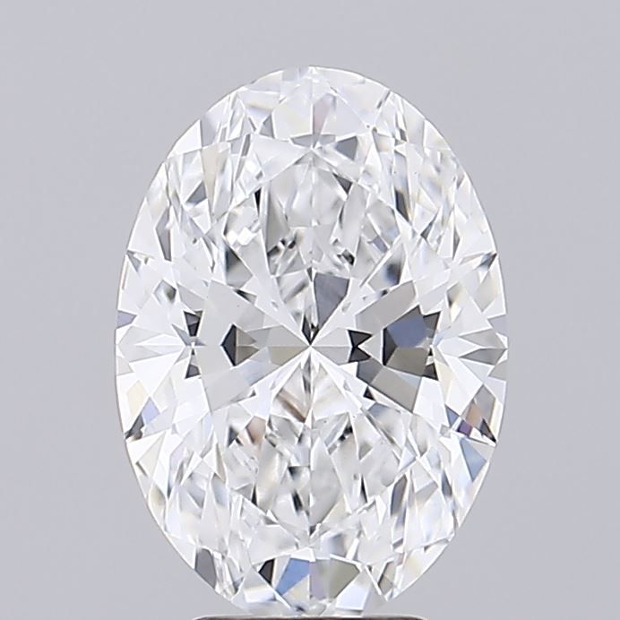 3.08 Carat Oval Lab Diamond with  Cut Diamond in 14KT  view 1
