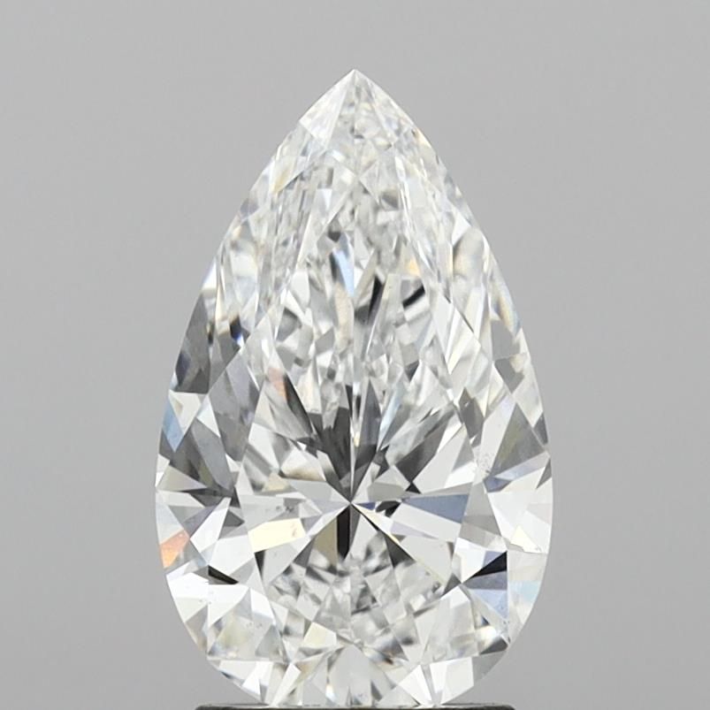 2.55 Carat Pear Lab Diamond with  Cut Diamond in 14KT  view 1
