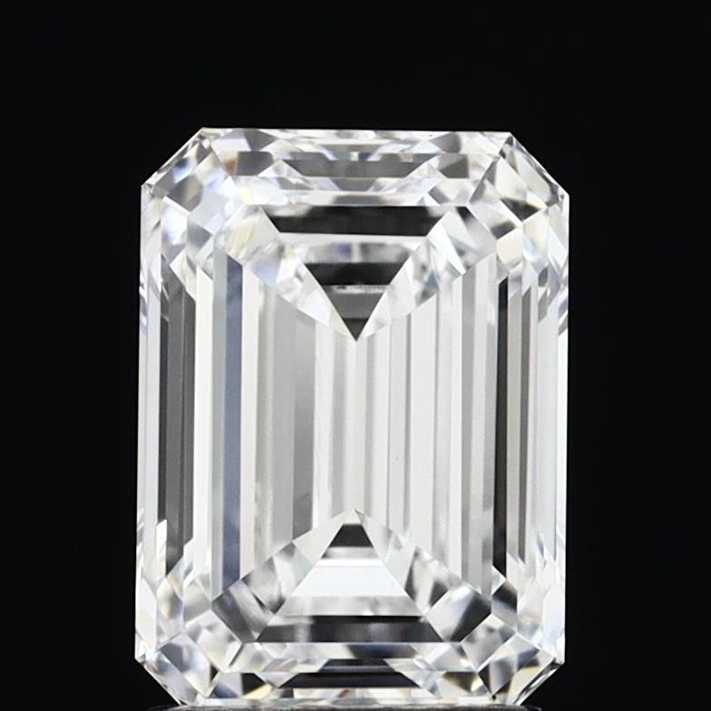 2.01 Carat Emerald Lab Diamond with  Cut Diamond in 14KT  view 1
