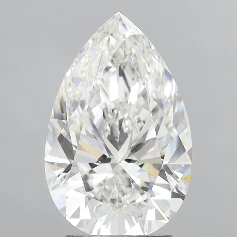 3.28 Carat Pear Lab Diamond with  Cut Diamond in 14KT  view 1
