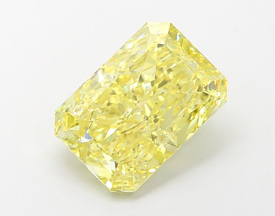 3.26 Carat Radiant Lab Diamond with  Cut Diamond in 14KT  view 1
