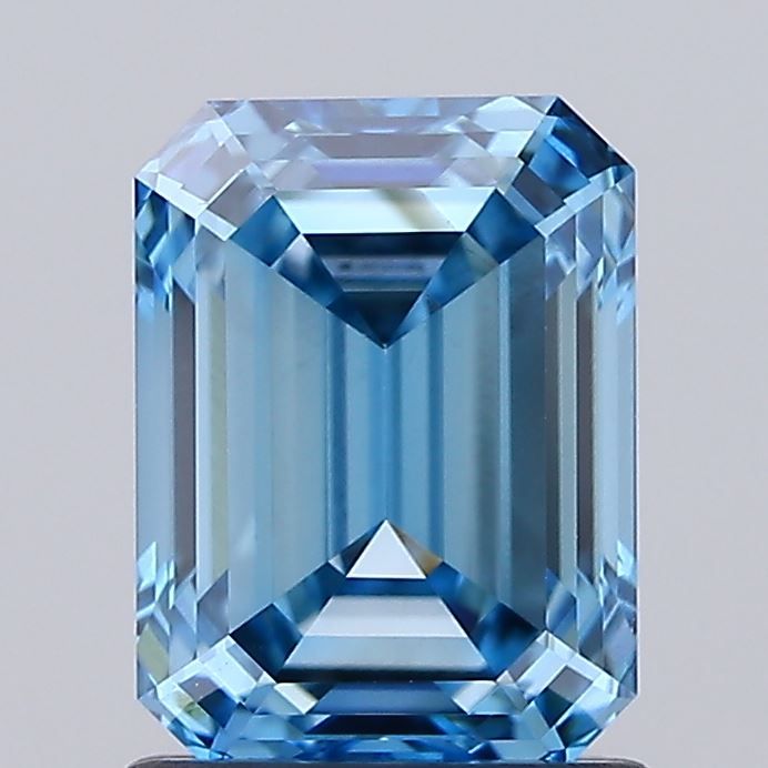 1.54 Carat Emerald Lab Diamond with  Cut Diamond in 14KT  view 1
