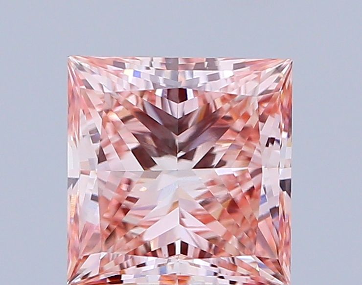 2.53 Carat Princess Lab Diamond with  Cut Diamond in 14KT  view 1
