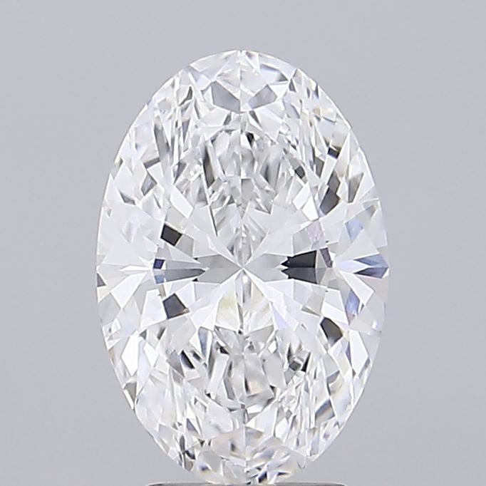 3.05 Carat Oval Lab Diamond with  Cut Diamond in 14KT  view 1
