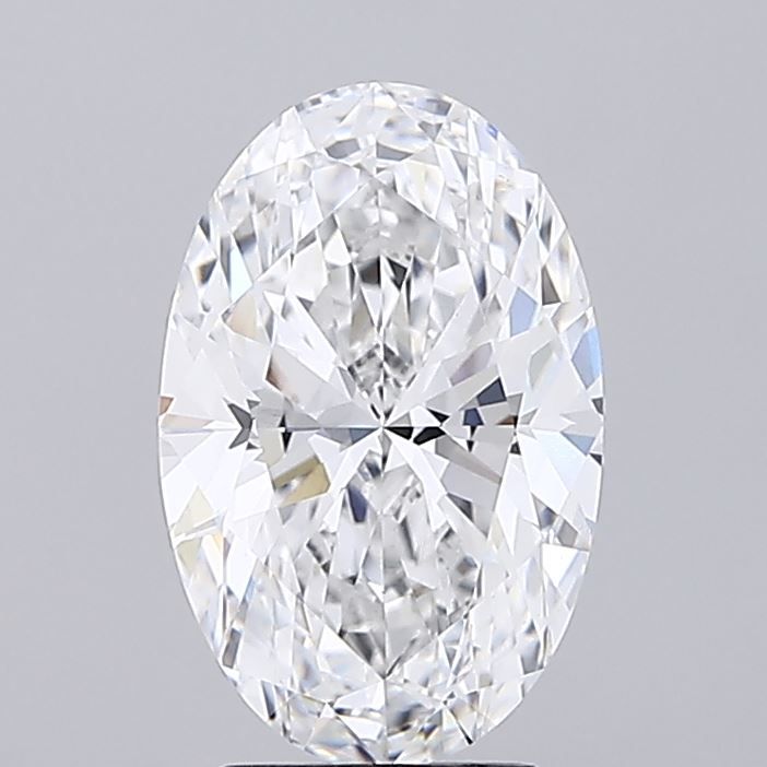 3.51 Carat Oval Lab Diamond with  Cut Diamond in 14KT  view 1
