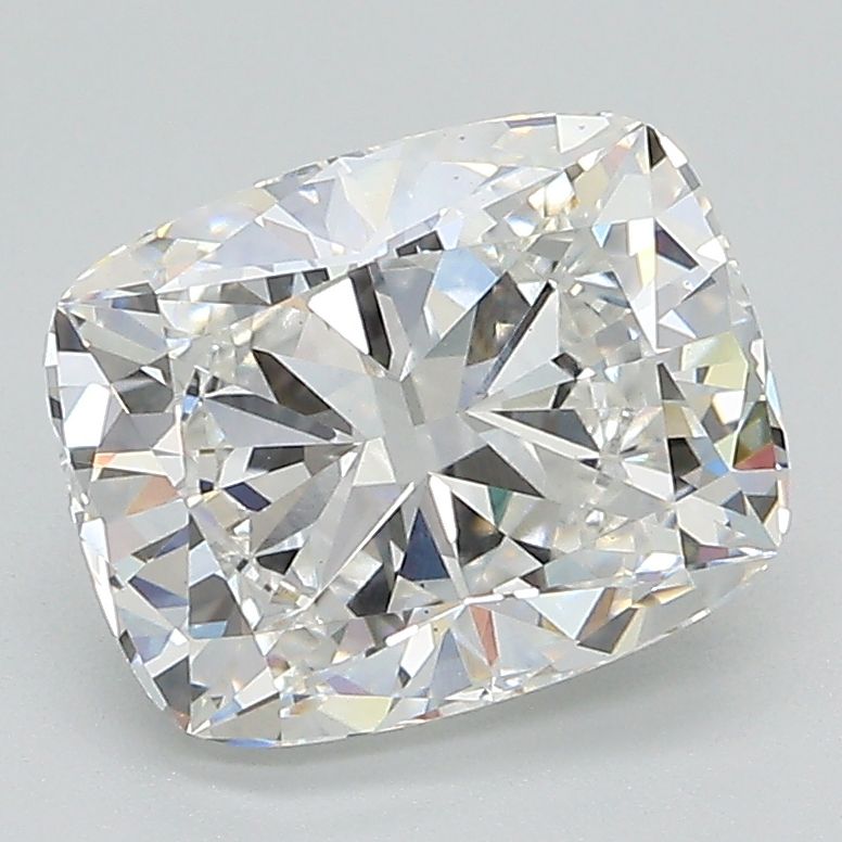 2.56 Carat Cushion Lab Diamond with  Cut Diamond in 14KT  view 1
