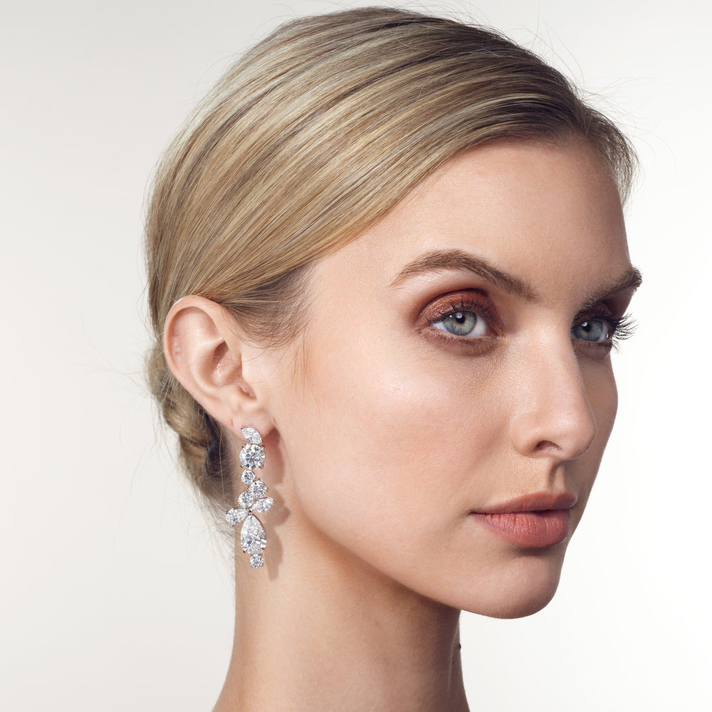 The Gauguin Earrings with 18KT White Gold / Lab / 26 Cut Diamond in 14KT White Gold / Lab / 26 view 4
