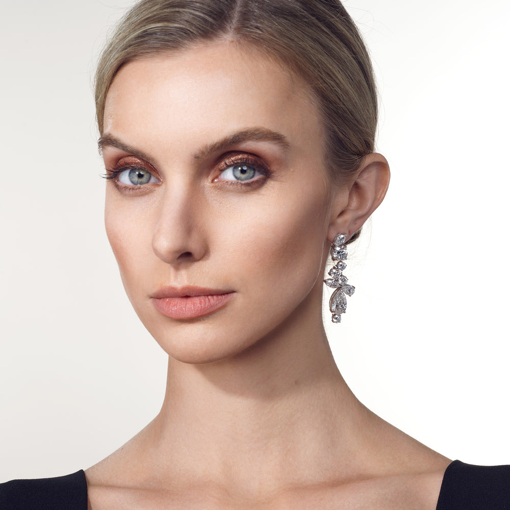 The Gauguin Earrings with 18KT White Gold / Lab / 26 Cut Diamond in 14KT White Gold / Lab / 26 view 5
