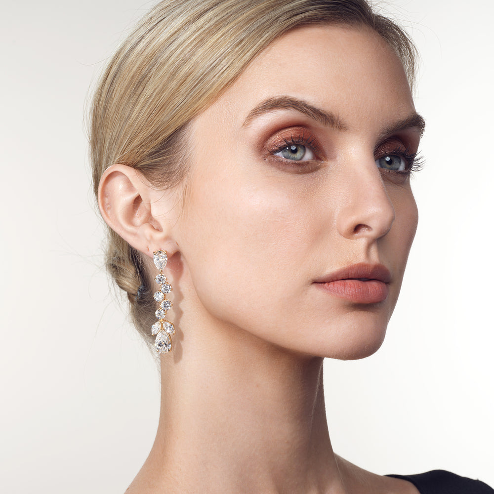The Bosch Earrings with 18KT Yellow Gold / Lab / 22 1/2 Cut Diamond in 14KT Yellow Gold / Lab / 22 1/2 view 4

