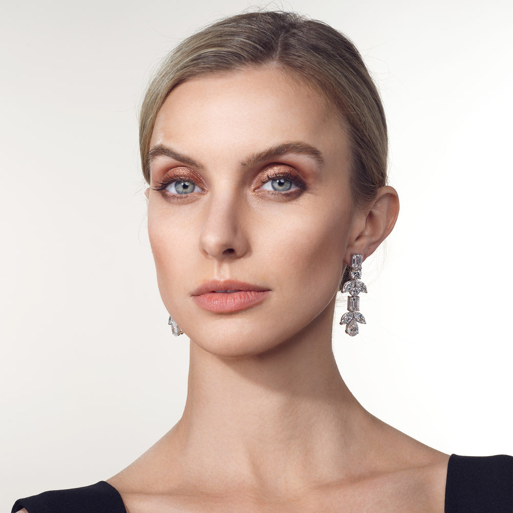 The Mauve Earrings with 18KT White Gold / Lab / 29 1/2 Cut Diamond in 14KT White Gold / Lab / 29 1/2 view 5
