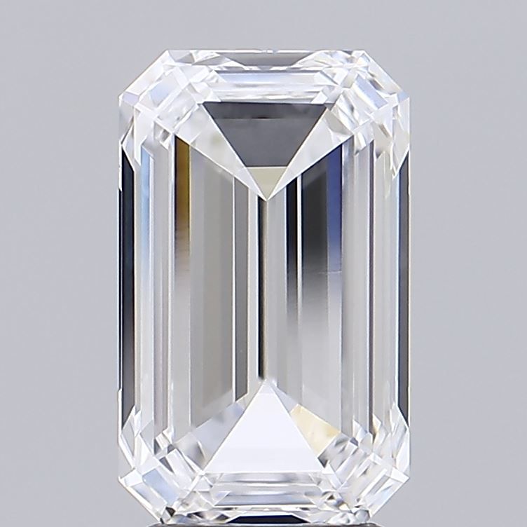 3.02 Carat Emerald Lab Diamond with  Cut Diamond in 14KT  view 1
