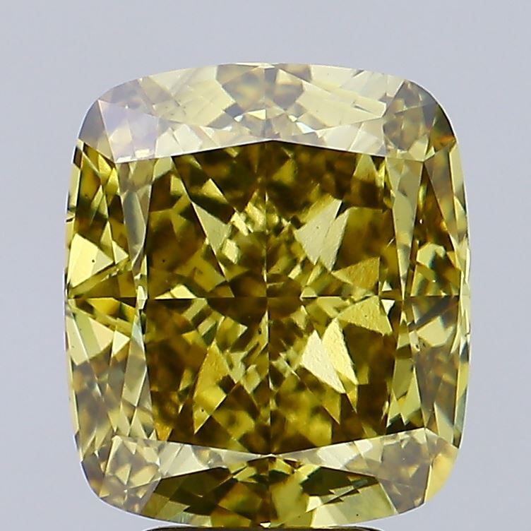 6.02 Carat Cushion Lab Diamond with  Cut Diamond in 14KT  view 1
