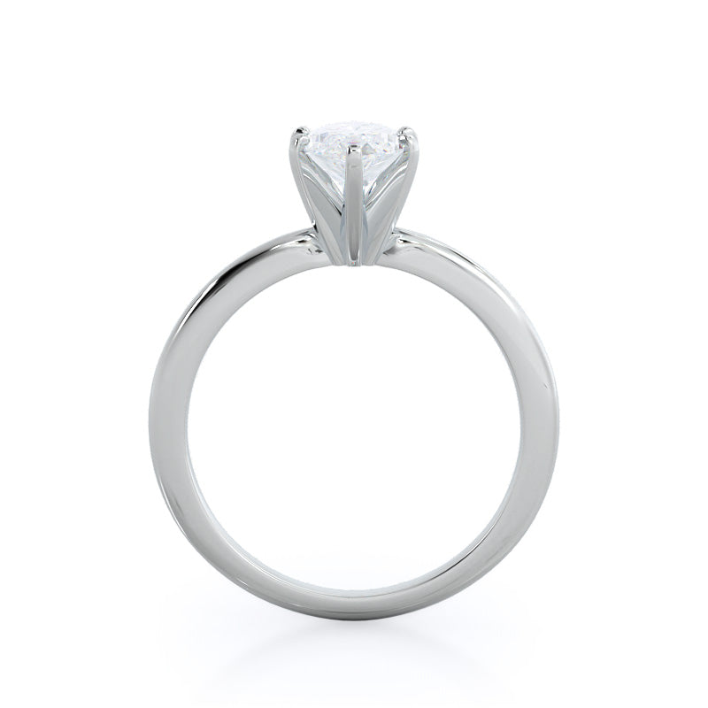 Fine Classic Six Prong Solitaire Diamond Engagement Ring with Marquise Cut Diamond in 14KT Platinum view 2
