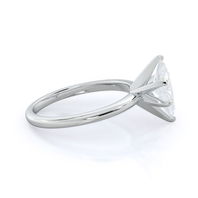 Fine Classic Six Prong Solitaire Diamond Engagement Ring with Marquise Cut Diamond in 14KT Platinum view 3
