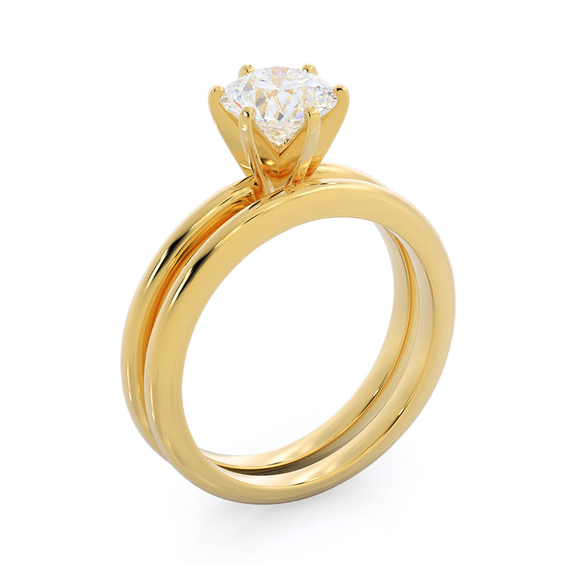 Fine Classic Six Prong Solitaire Diamond Engagement Ring with Marquise Cut Diamond in 14KT Yellow Gold view 4
