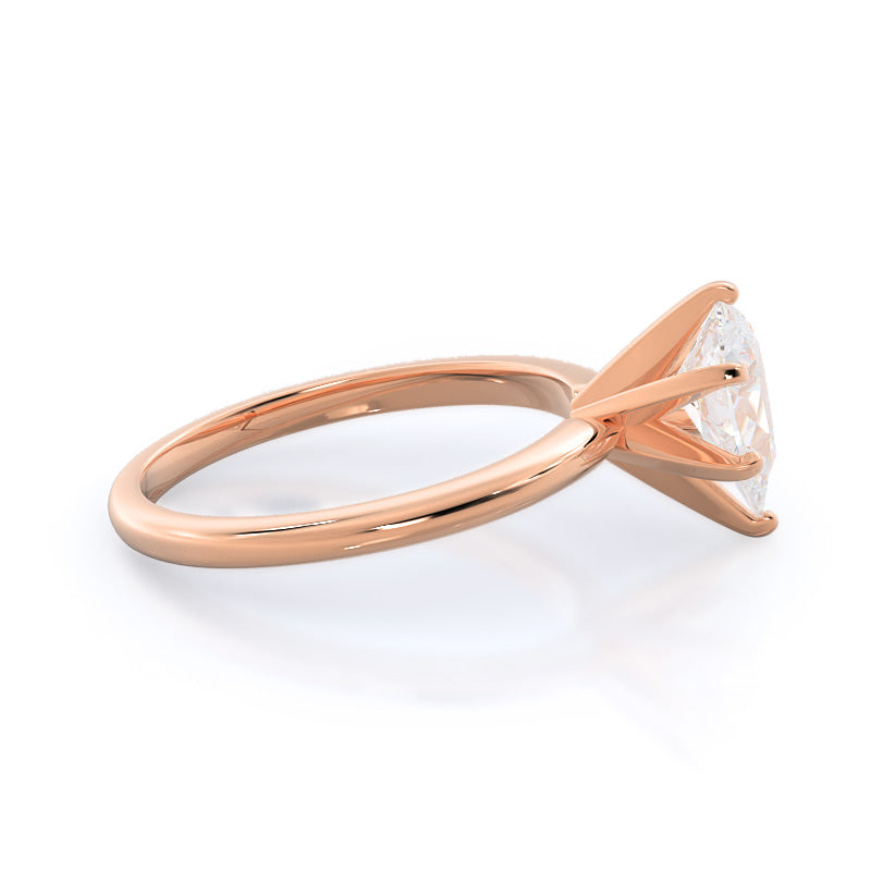 Fine Classic Six Prong Solitaire Diamond Engagement Ring with Pear Cut Diamond in 14KT Rose Gold view 3
