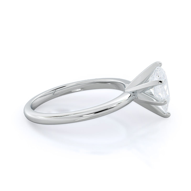Fine Classic Six Prong Solitaire Diamond Engagement Ring with Pear Cut Diamond in 14KT Platinum view 3
