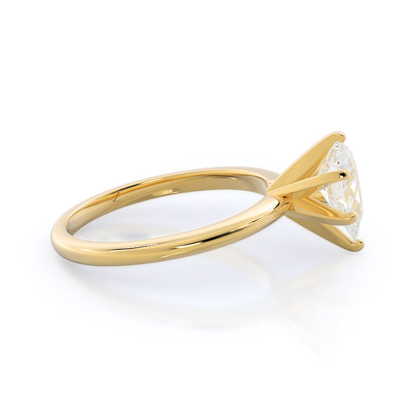 Fine Classic Six Prong Solitaire Diamond Engagement Ring with Pear Cut Diamond in 14KT Yellow Gold view 3
