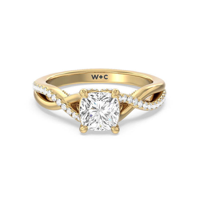 Vintage Glamour Ribbon Swirl Engagement Ring