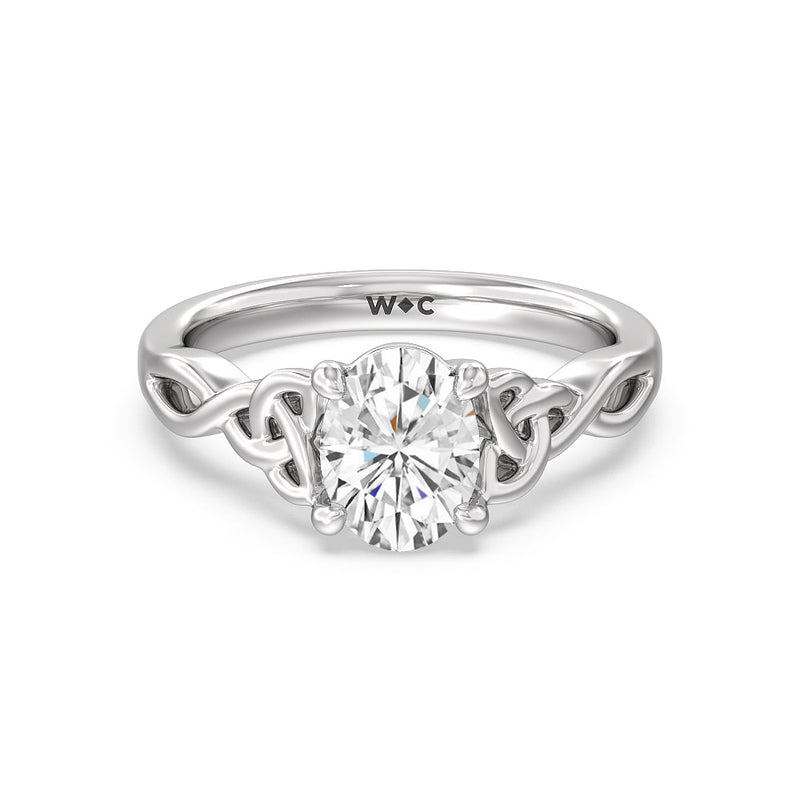 Vintage Celtic Entwined Trinity Knot Engagement Ring (E+ VVS+)