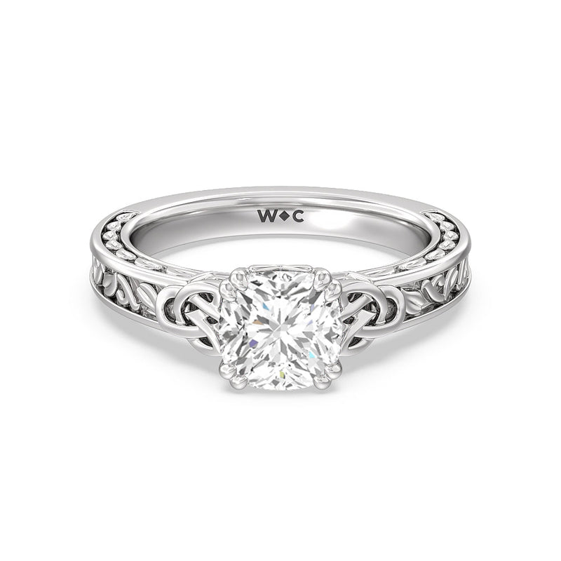 Vintage Celtic Engraved Engagement Ring