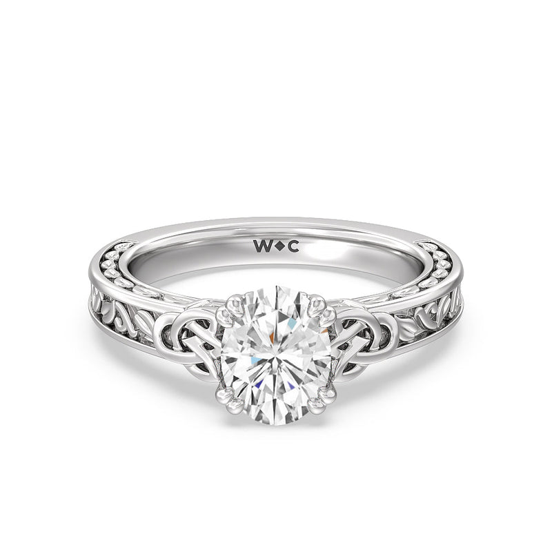 Vintage Celtic Engraved Engagement Ring
