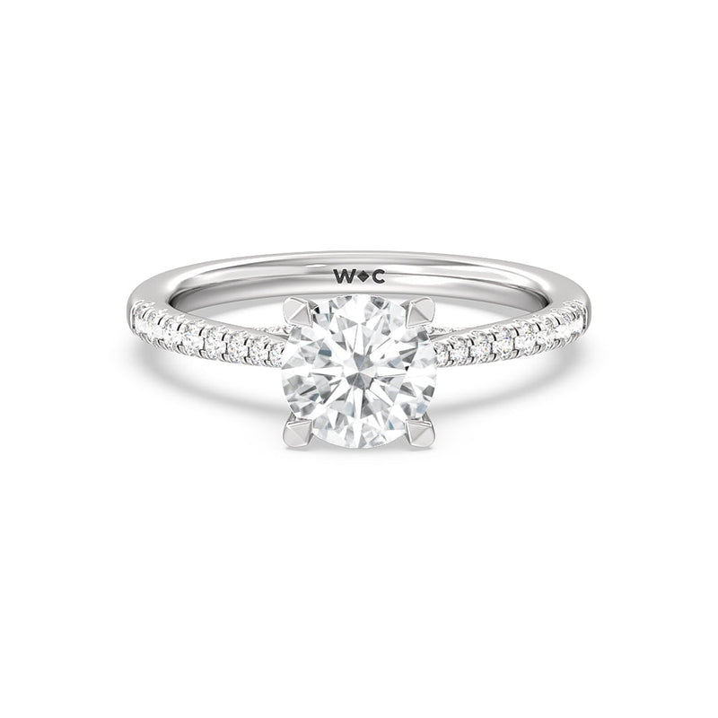 Tapered Pave Lab Diamond Hidden Halo Ring