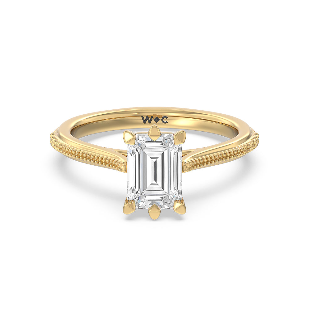 Milgrain Centerline Six Prong Solitaire Engagement Ring (E+ VVS+ ...