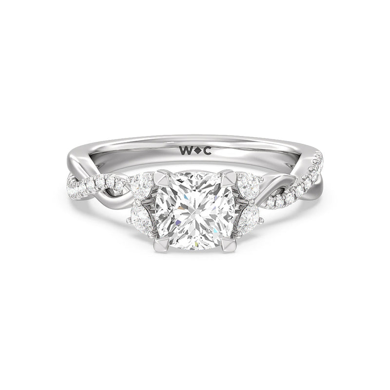 Twisted Vine Accent Engagement Ring