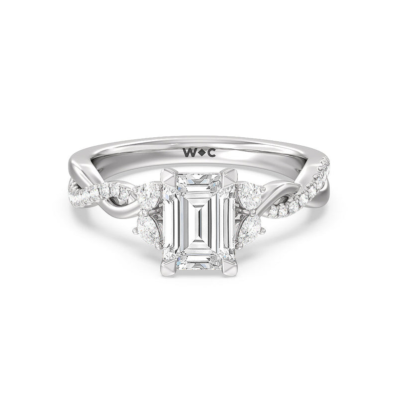 Twisted Vine Accent Engagement Ring