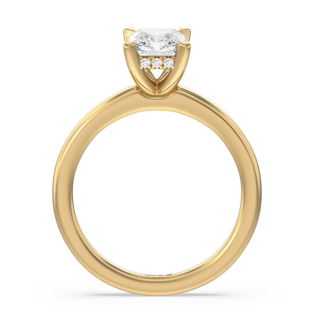 2.07ct Radiant Solitaire Classic Hidden Halo Engagement Ring with 2 1/8 Cut Diamond in 14KT Radiant view 2
