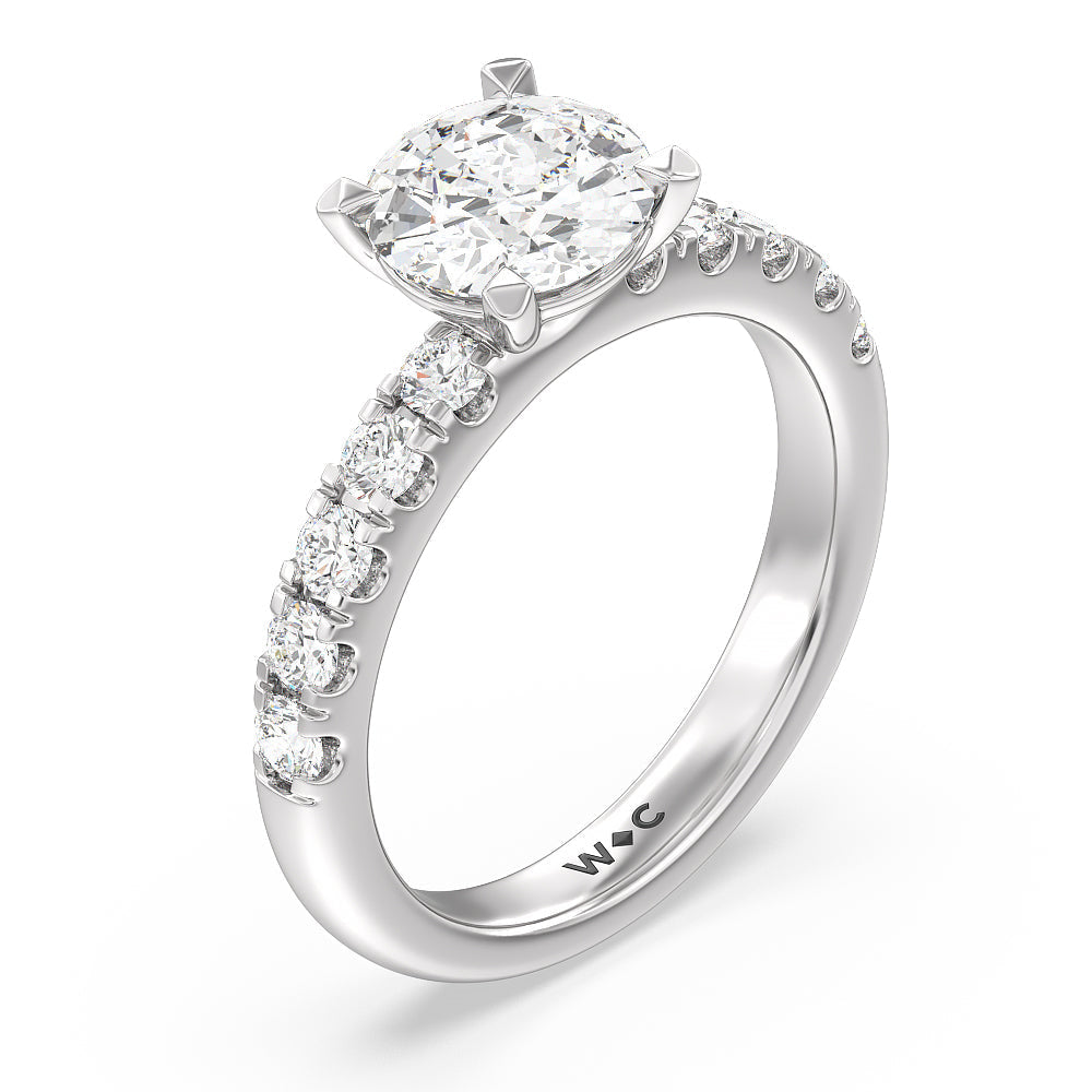  Cut Luxe Classic Broad Band Engagement Ring (E+ VVS+) with Lab Grown Diamond in 14KT  view 3
