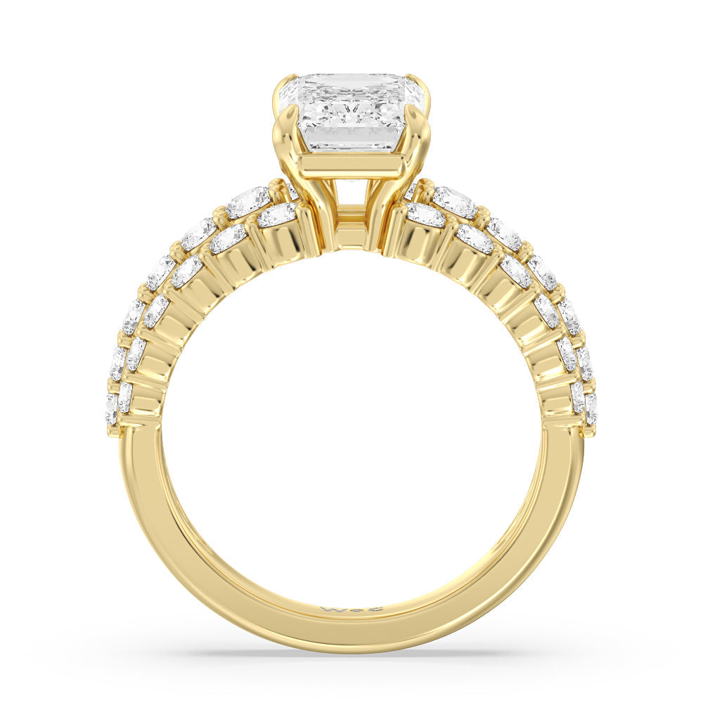 Emerald Cut The Park Avenue Ring (E+ VVS+) with Lab Grown Diamond in 14KT Yellow Gold view 2
