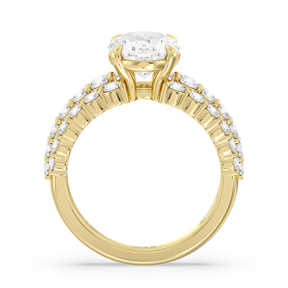 Oval Cut The Park Avenue Ring (E+ VVS+) with Lab Grown Diamond in 14KT Yellow Gold view 3
