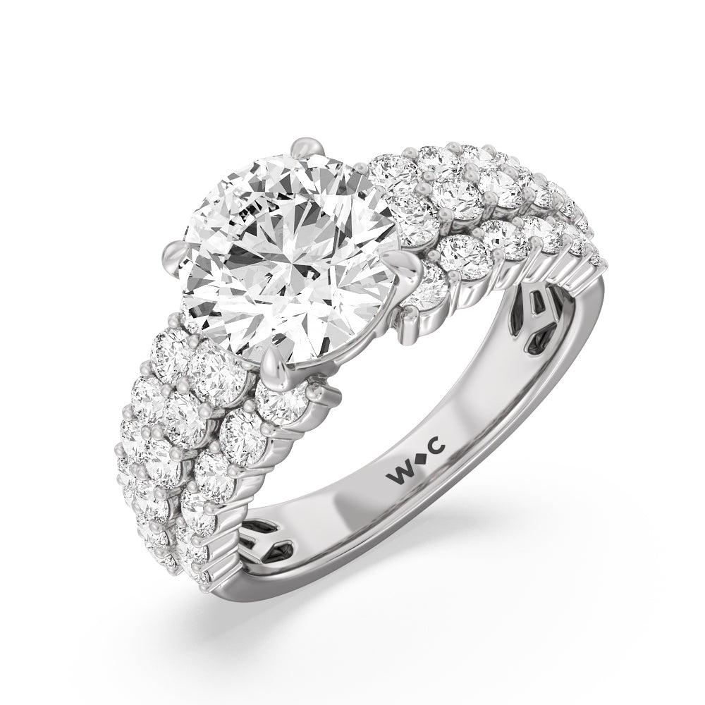 6.06ct Round Park Avenue Lab Diamond Engagement Ring with 7 1/2 Cut Diamond in 14KT Round view 4
