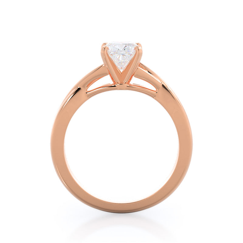 Cushion Cut Fine Cathedral Twist Diamond Engagement Ring with Lab Grown Diamond in 14KT Rose Gold view 2
