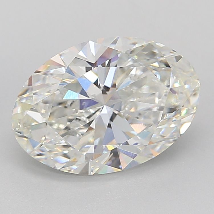 3.78 Carat Oval Lab Diamond with  Cut Diamond in 14KT  view 1
