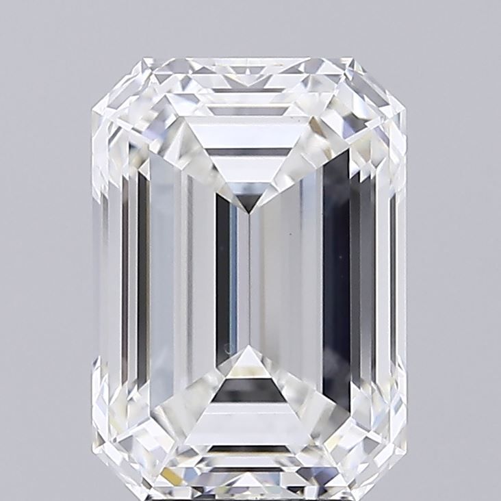 5.52 Carat Emerald Lab Diamond with  Cut Diamond in 14KT  view 1
