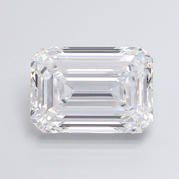 2.4 Carat Emerald Lab Diamond with  Cut Diamond in 14KT  view 1
