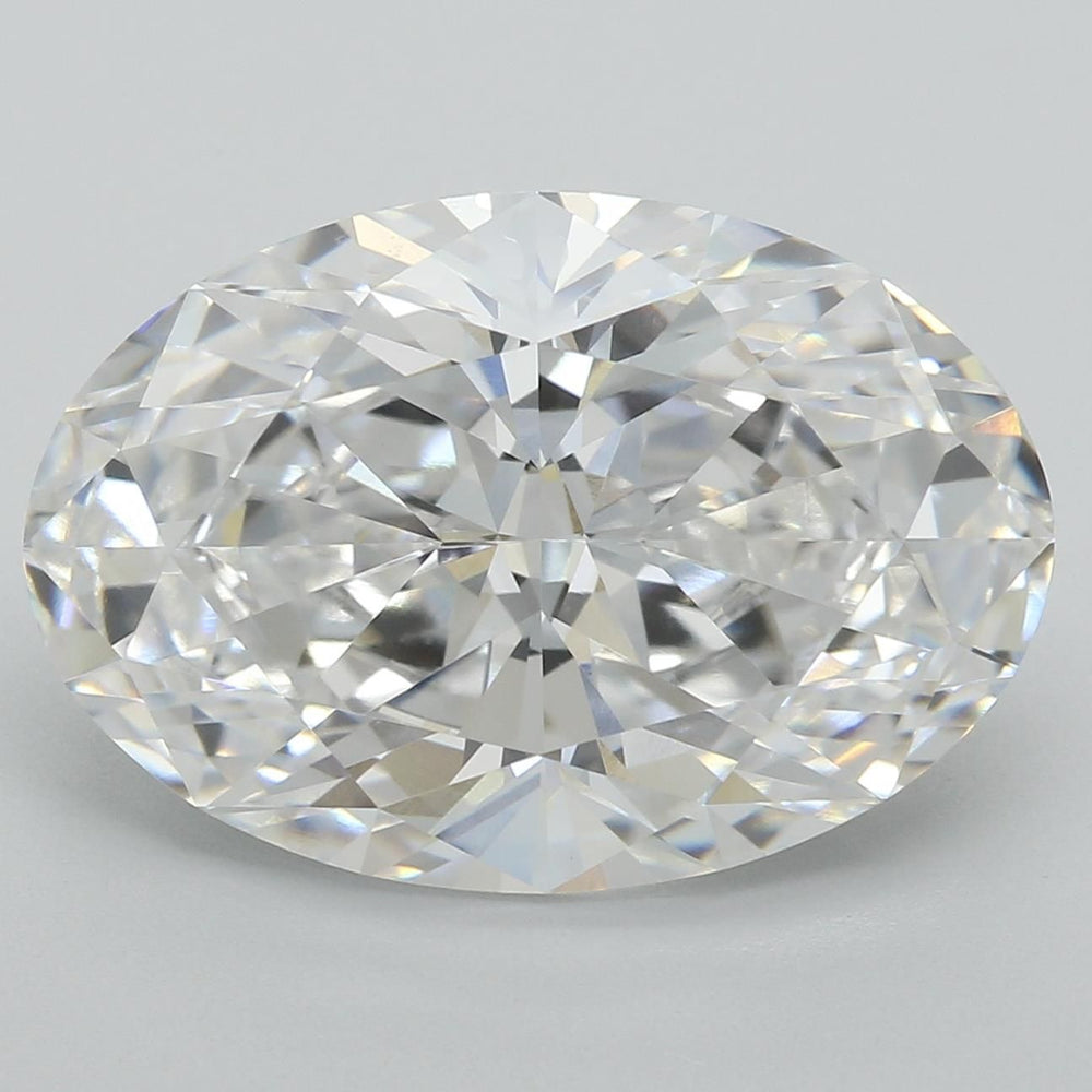 4.91 Carat Oval Lab Diamond with  Cut Diamond in 14KT  view 1
